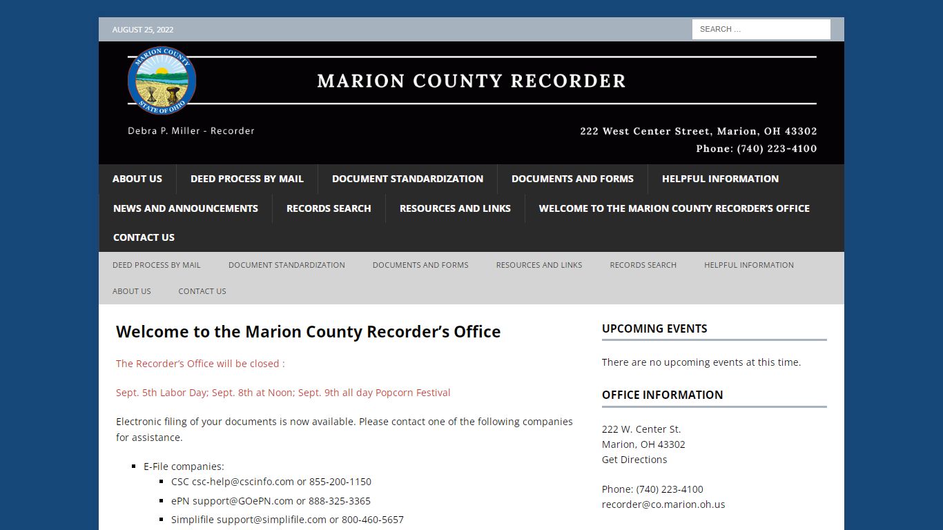 Recorder – Marion County, Ohio – Director – Title