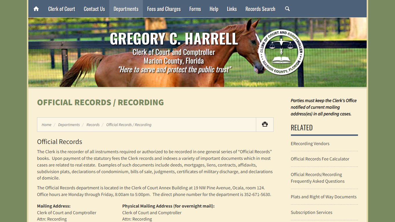 Official Records / Recording - Marion County Clerk